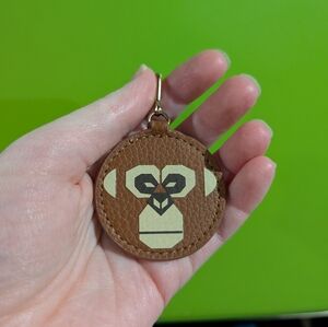 Estee Lauder Limited Edition Faux Leather Brown Monkey Face Keychain
